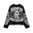 RoughPlay DeLorean Scene Rhinestone Long Sleeve — Black/Grey