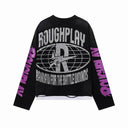 RoughPlay "Praise" Rhinestone Long Sleeve — Black/Purple