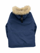 Chaqueta tipo parka con capucha de piel MLB NY — Negro, blanco, azul marino y verde