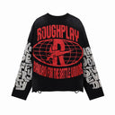 RoughPlay UFO Scene Rhinestone Long Sleeve — Black/Red