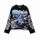 RoughPlay DeLorean Scene Rhinestone Long Sleeve — Black/Grey