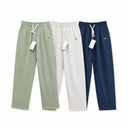 Pantalones de cordón de seersucker Lacoste — Verde, gris y azul marino