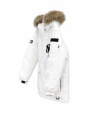 Chaqueta tipo parka con capucha de piel MLB NY — Negro, blanco, azul marino y verde